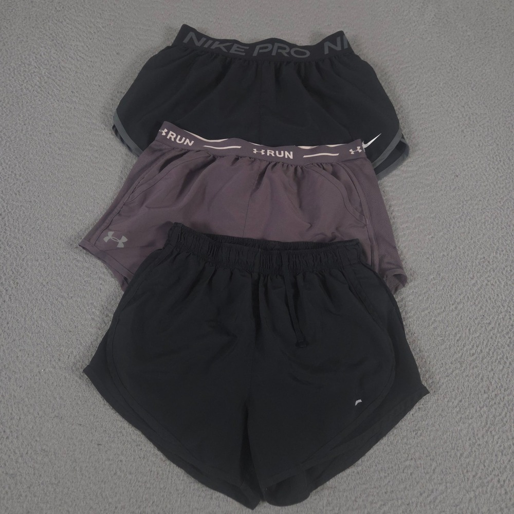 LOT OF 3 Nike x Under Armour Shorts Womens Small Multi Pro Tempo GFX Fly By 2.0